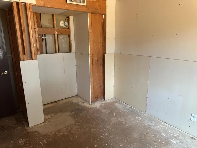 a view of a porch of a house