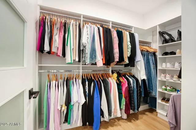 a view of a walk in closet