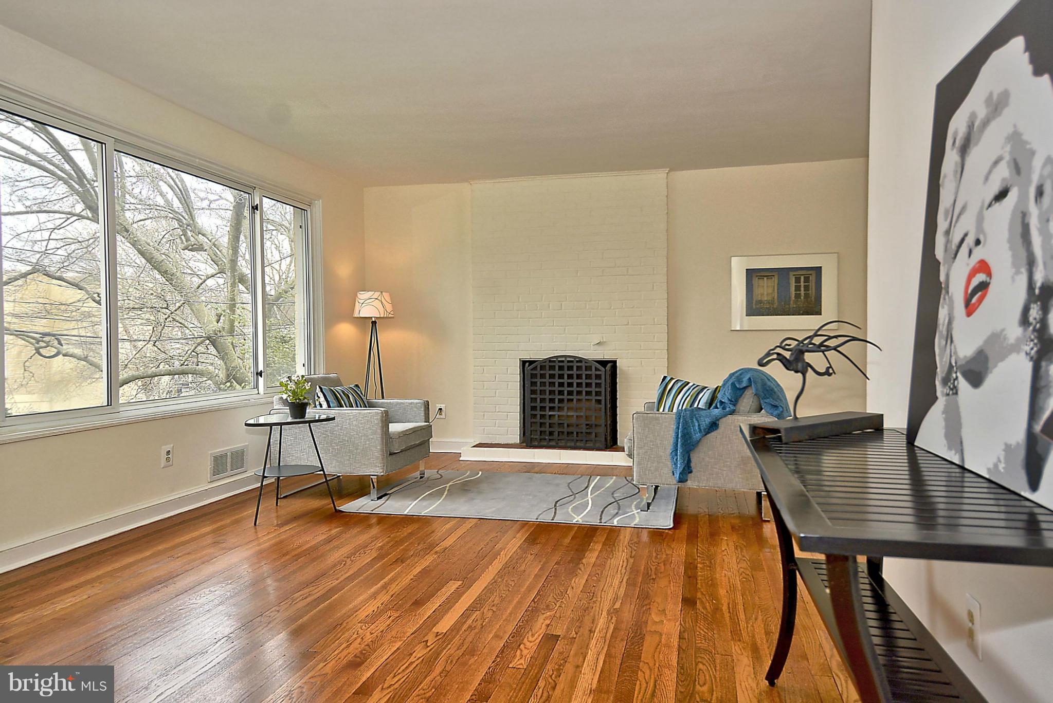 2821 Spencer Road Chevy Chase, MD 20815 - Photo 5 of 28 Living Room with Fireplace
