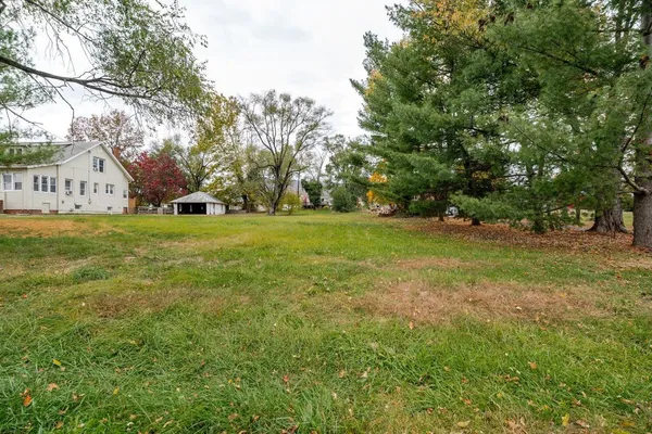 a view of a field with trees