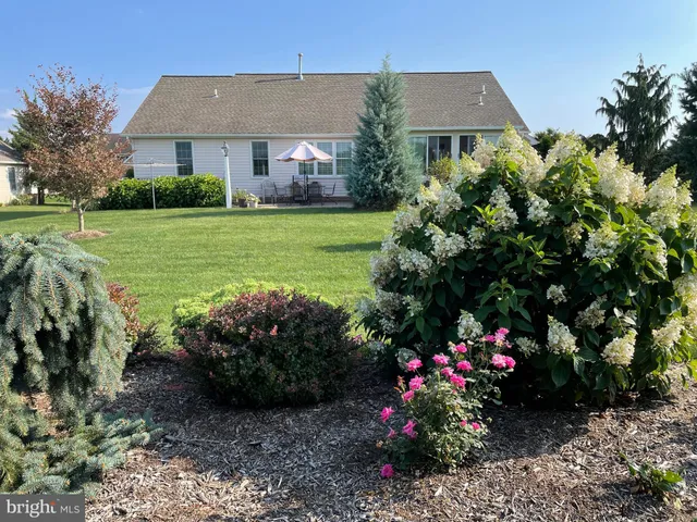 a view of a house with a garden