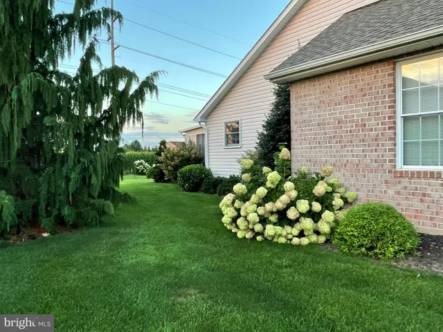 a backyard of a house with lots of green space