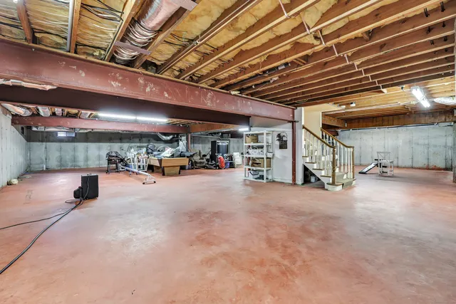 a view of a room with storage