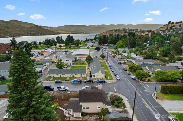 a view of a city with lake