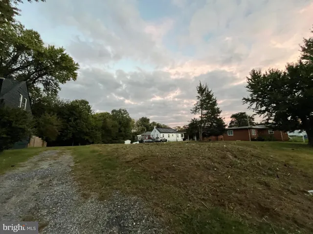 a view of a field with trees