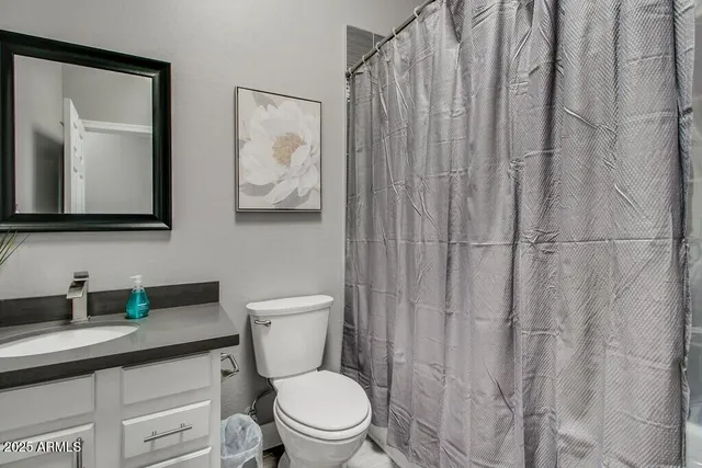 a bathroom with a toilet a sink and a mirror