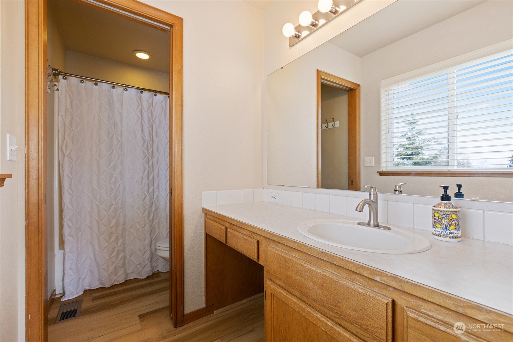 1308 Roma Road Bellingham, WA 98226 - Photo 19 of 39 a bathroom with a sink and a mirror