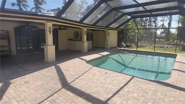 a view of a backyard of a house