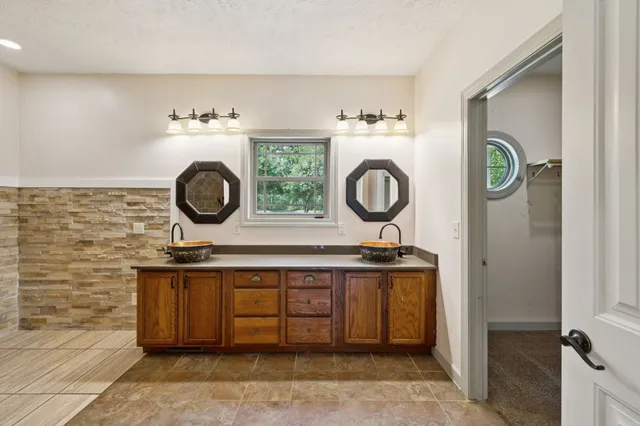 a view of a livingroom with wooden floor
