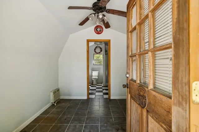 a backyard of a house with lots of green space