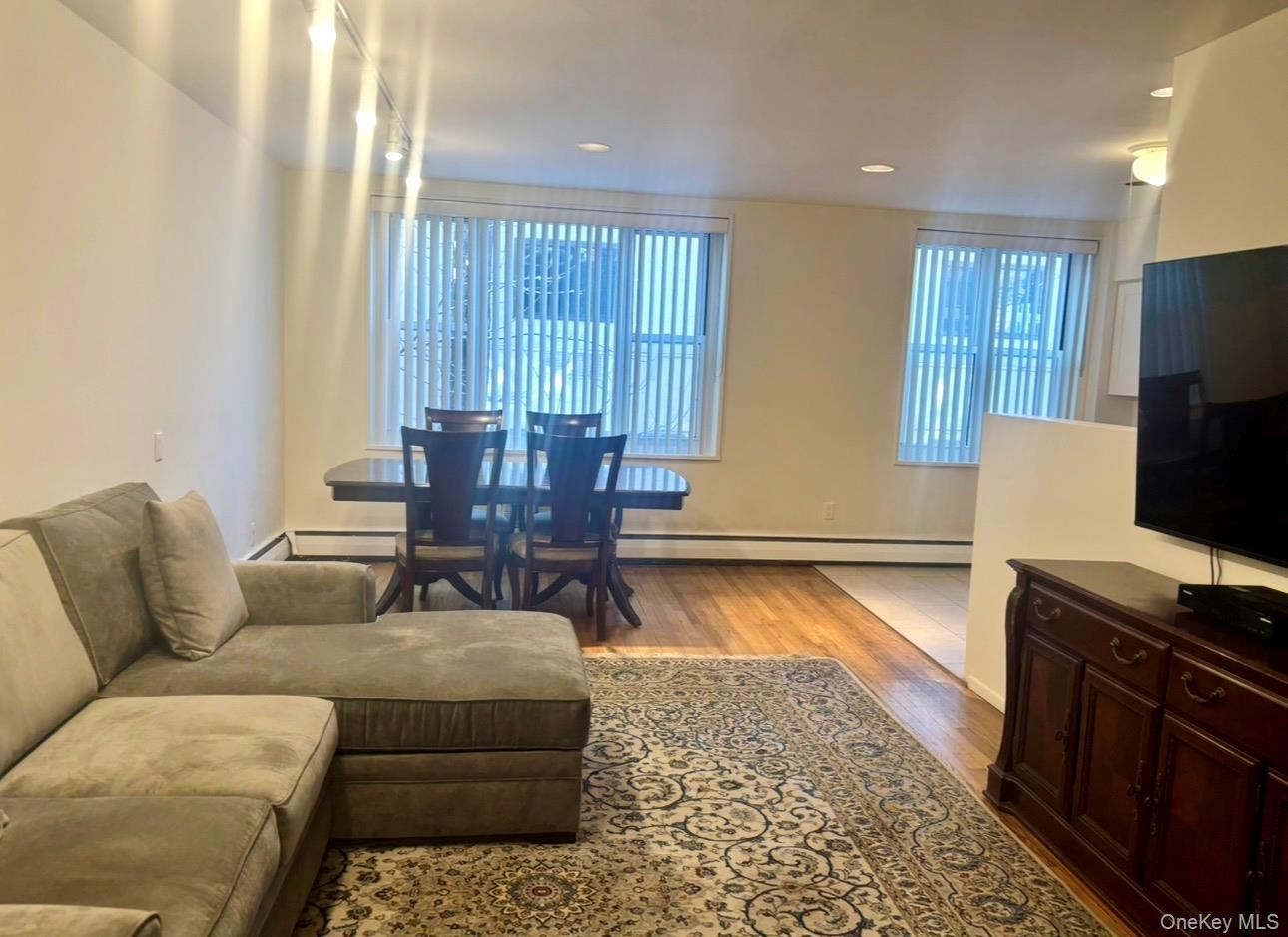 25 Canterbury Road, Unit 2F Great Neck, NY 11021 - Photo 6 of 23 a living room with furniture and a flat screen tv