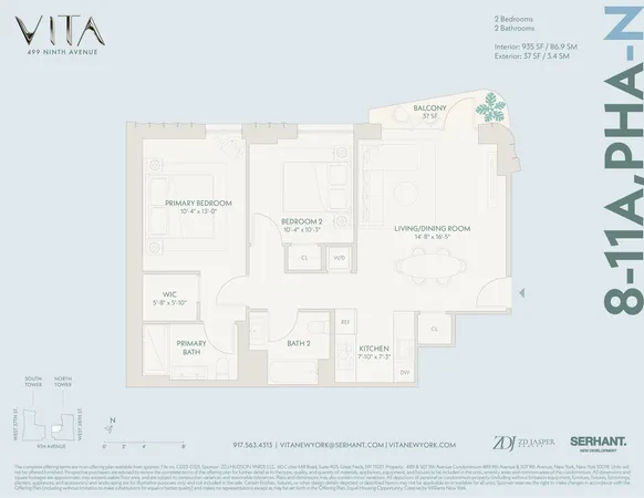 $2,180,000 | 400 West 38th Street, Unit 9AN | Hudson Yards