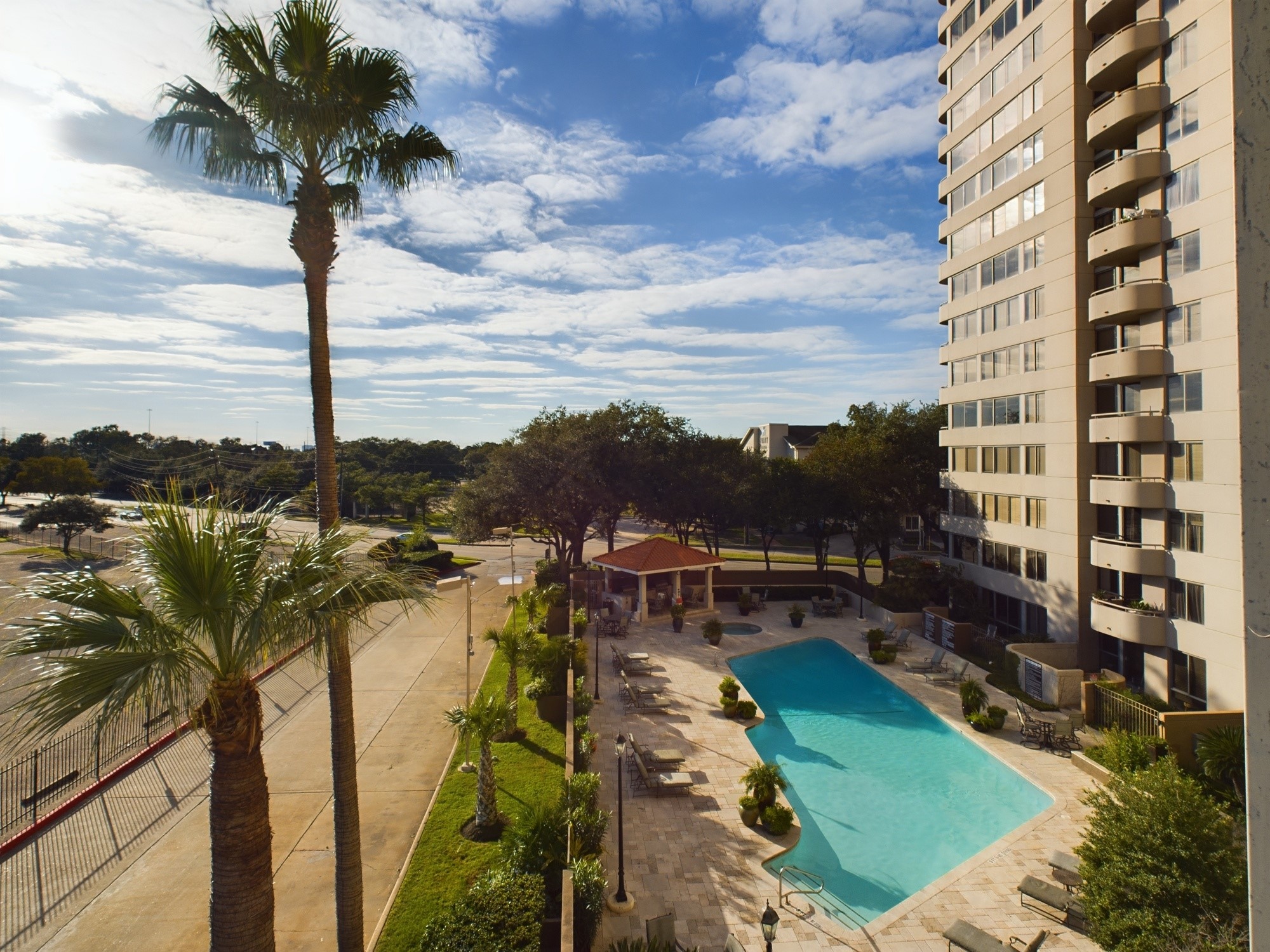 3525 Sage Road, Unit 403 Houston, TX 77056 - Photo 13 of 35 View from the Balcony, Living Room, Dining Room and Primary Bedroom