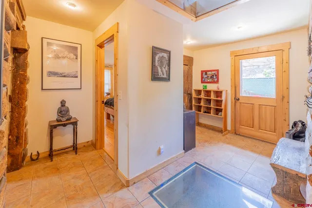 a view of door with a potted plant