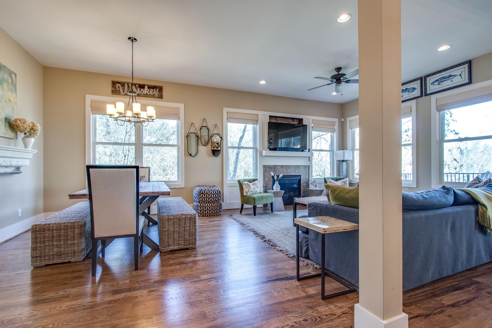 750 Floating Mill Village Road Silver Point, TN 38582 - Photo 4 of 30 a living room with fireplace furniture and a wooden floor