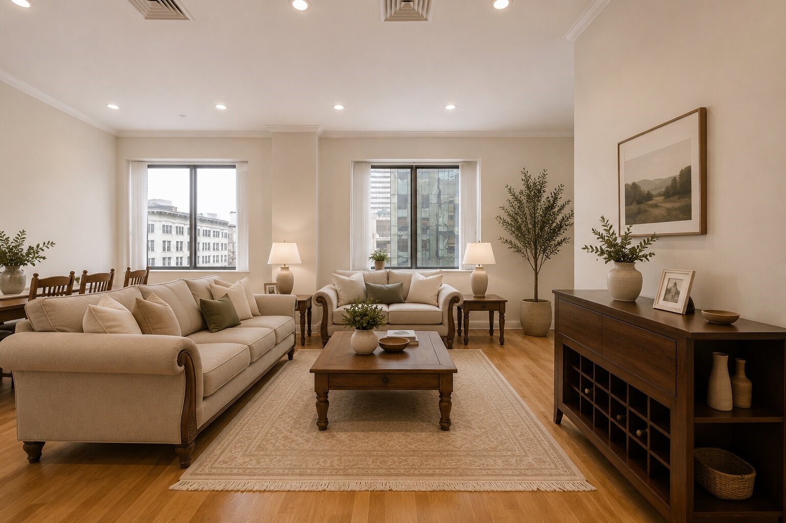 914 Main Street, Unit 911 Houston, TX 77002 - Photo 2 of 30 a living room with furniture and a flat screen tv