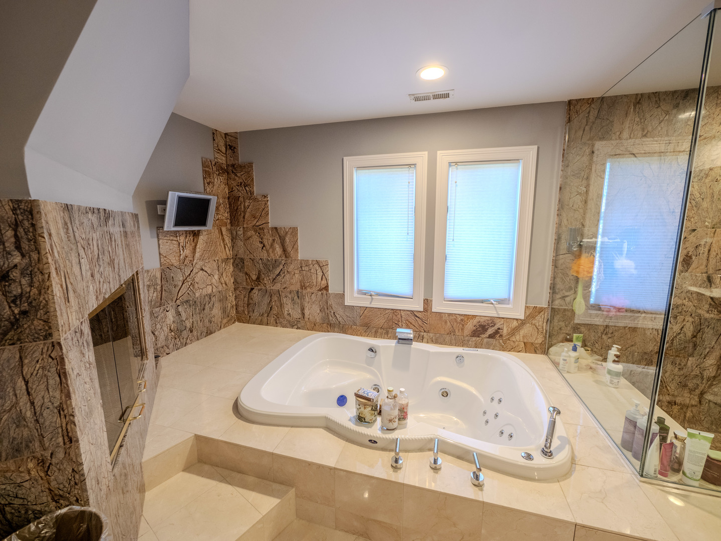 2015 Tree Farm Court Buffalo Grove, IL 60089 - Photo 86 of 100 a bathroom with a tub a sink and a large mirror