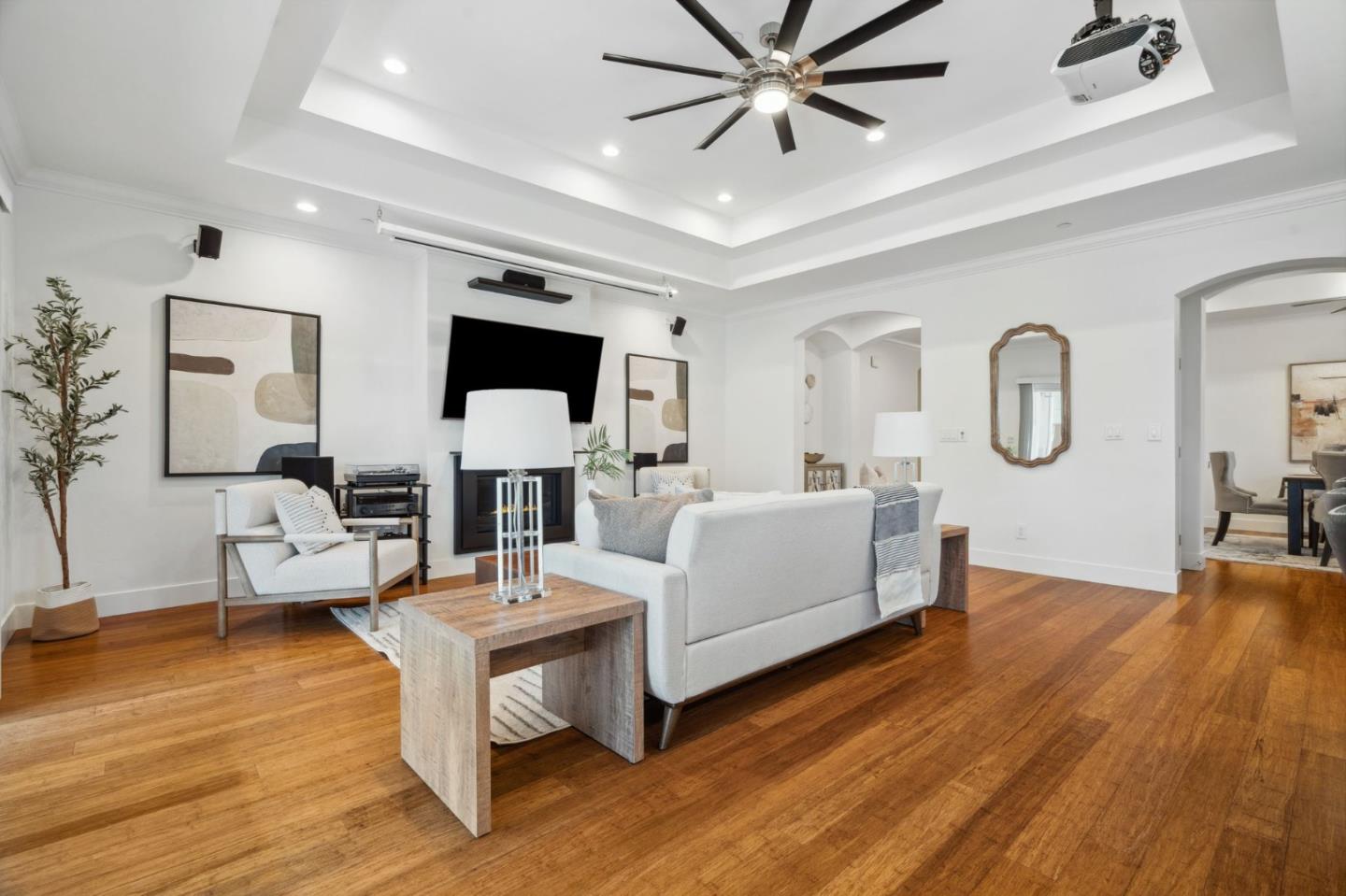 1372 Hoffman Lane Campbell, CA 95008 - Photo 10 of 48 a living room with fireplace furniture and a wooden floor