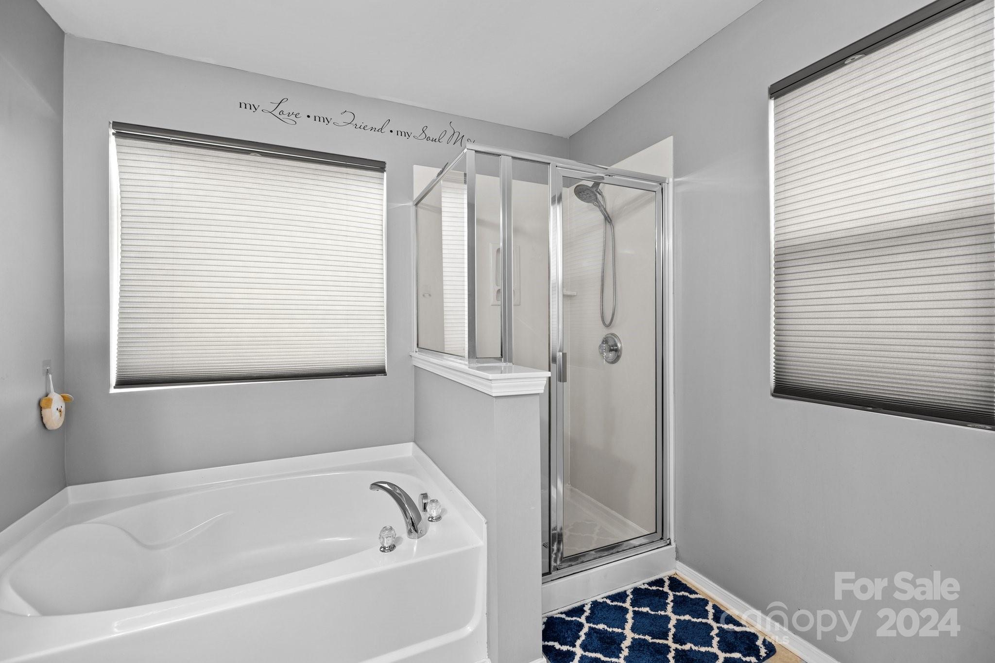 10231 Enniscrone Road Pineville, NC 28134 - Photo 34 of 44 a bathroom with a bathtub and a shower