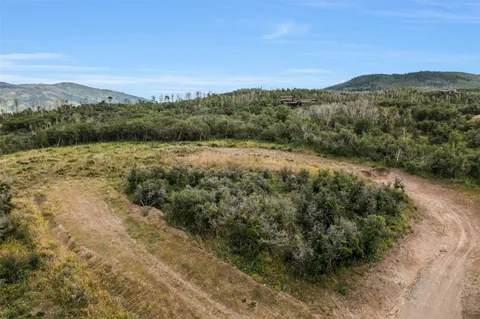 a view of a lake with mountains in the background