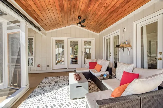 a living room with furniture