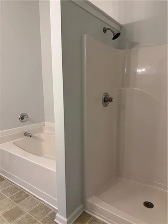 a bathroom with a tub