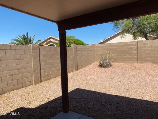 a backyard of a house