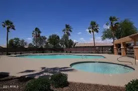 an aerial view of a house with outdoor space