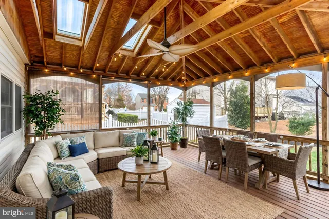 a outdoor living space with furniture