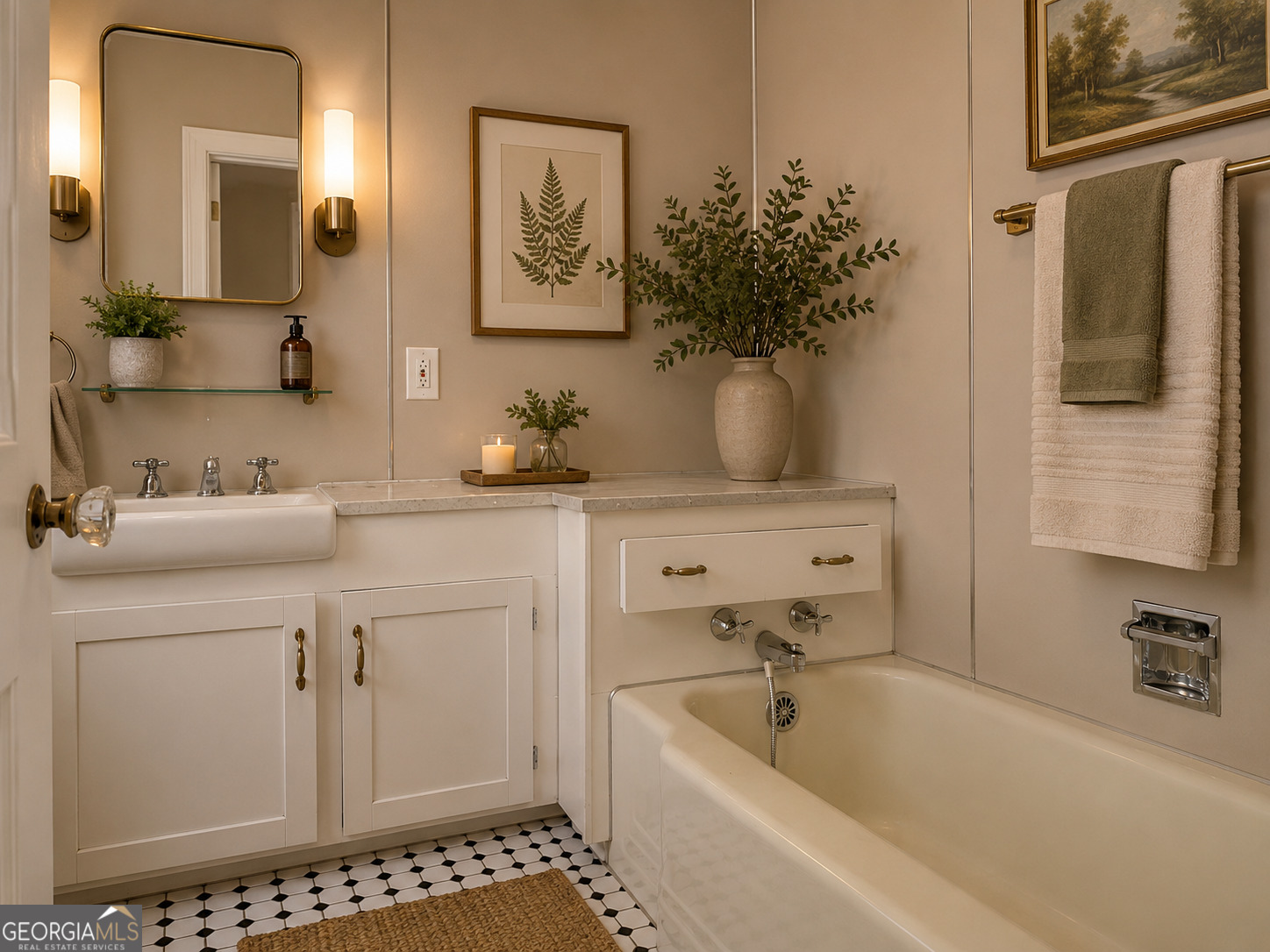316 West Church Street Fort Valley, GA 31030 - Photo 11 of 28 a bathroom with a sink a mirror and a bathtub