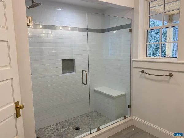 a bathroom with a shower