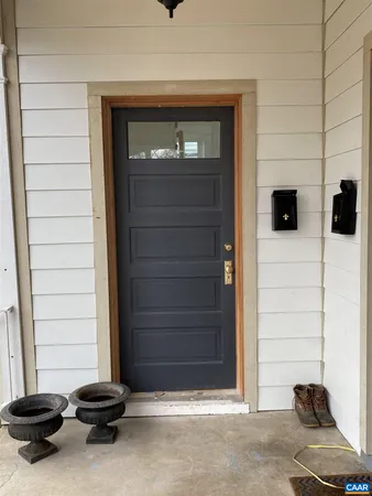 a view of a door of the house