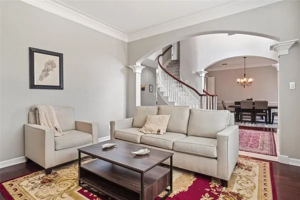 a living room with furniture