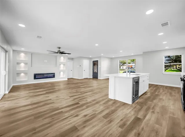 a view of a kitchen with a stove