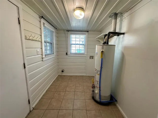 a swimming pool is in the garden