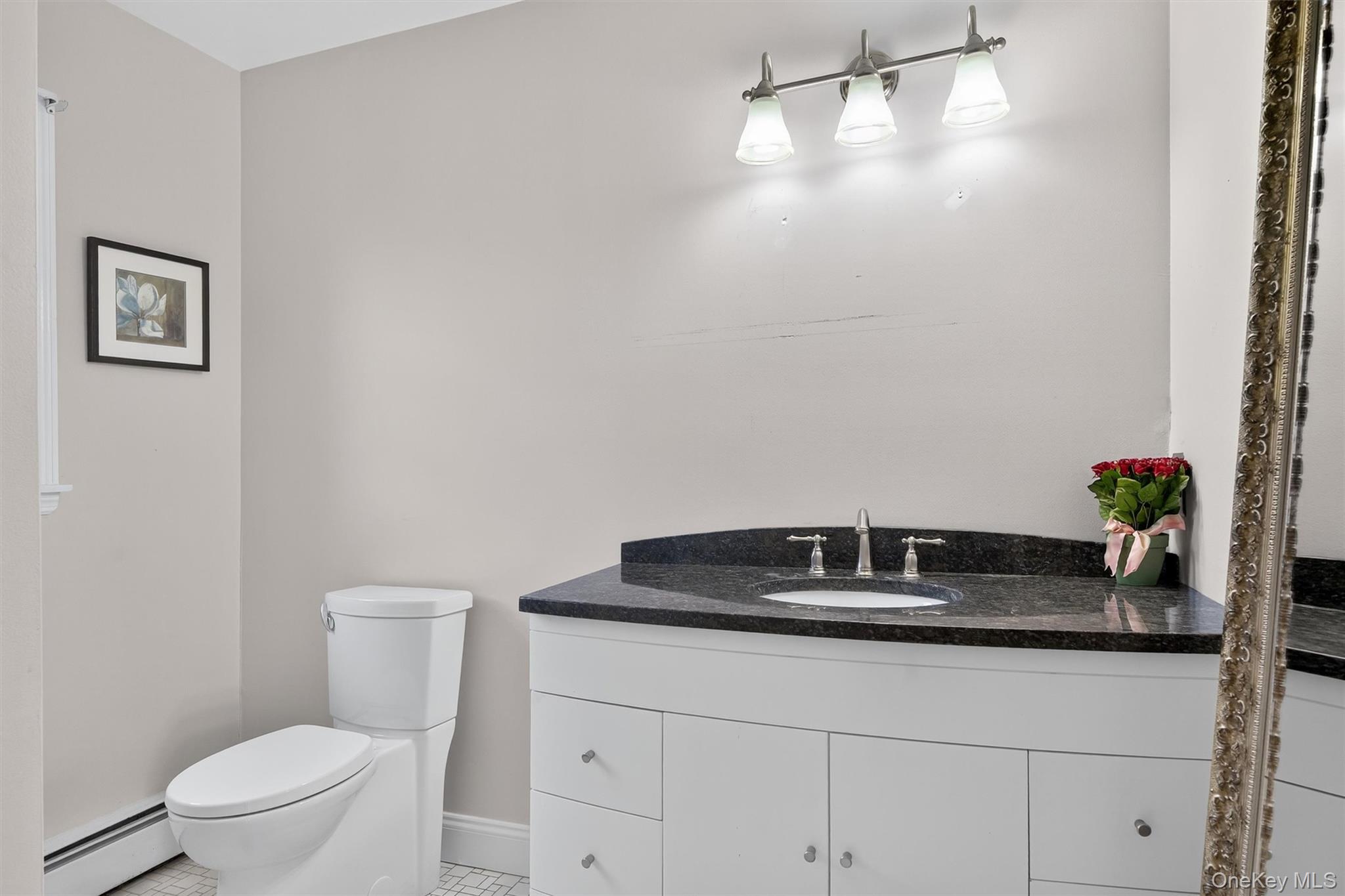 120 Pine Tree Road Monroe, NY 10950 - Photo 25 of 50 a bathroom with a granite countertop sink a toilet and vanity