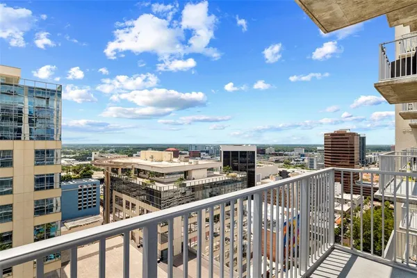 a view of city with balcony