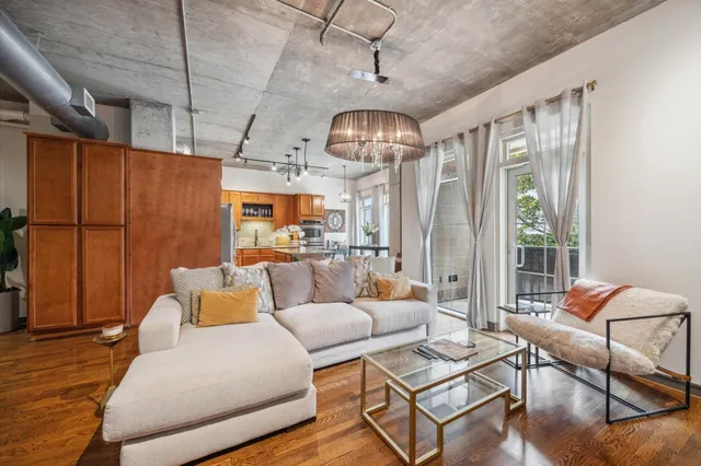 a living room with furniture