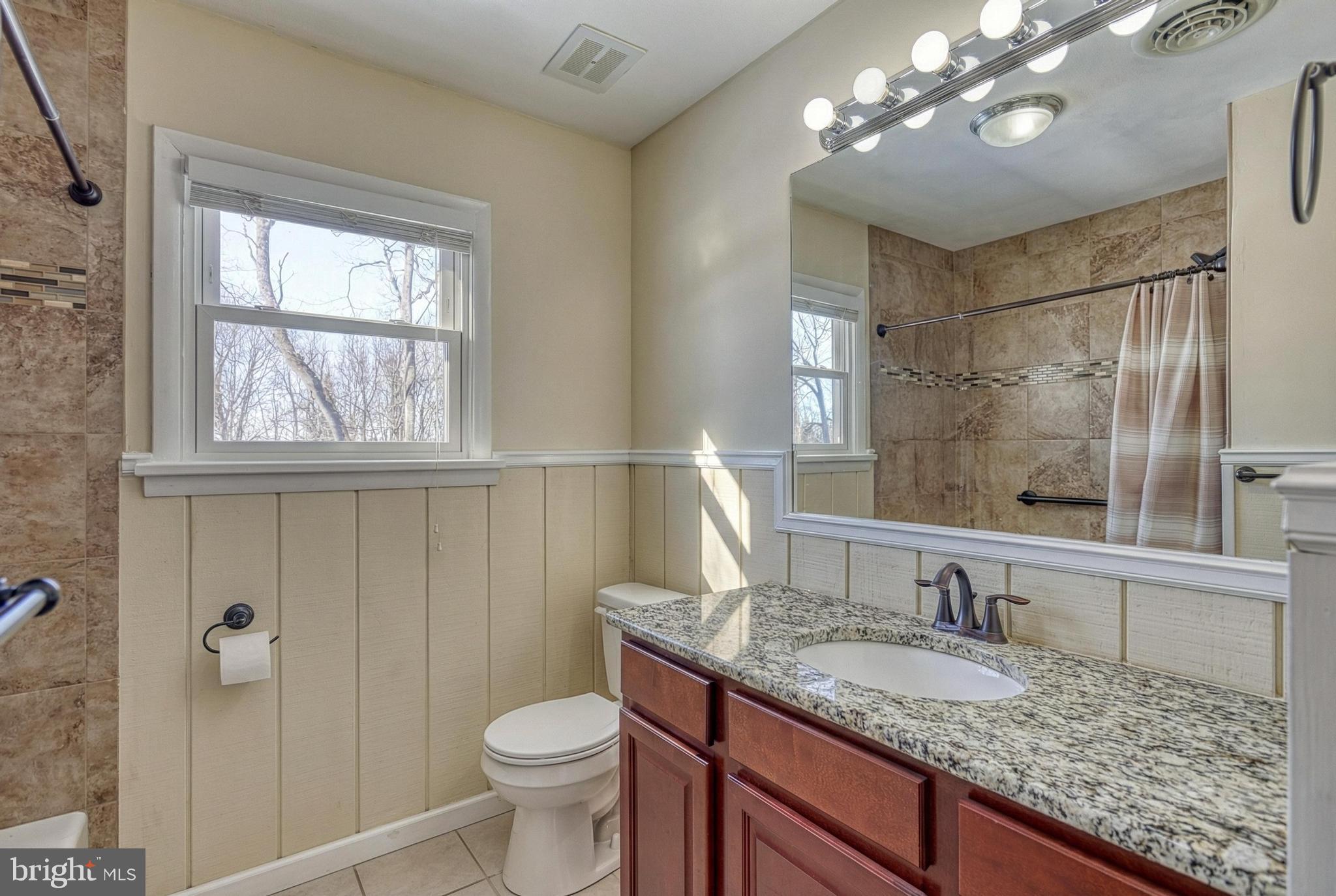 809 Flintlock Ridge Road Mechanicsburg, PA 17055 - Photo 27 of 46 a bathroom with a granite countertop sink a toilet and shower
