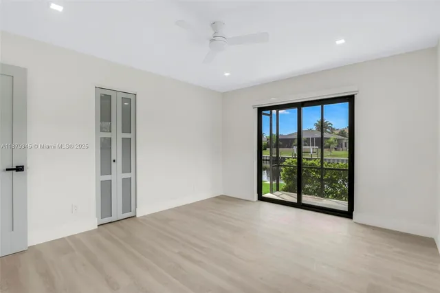 a view of a yard with furniture