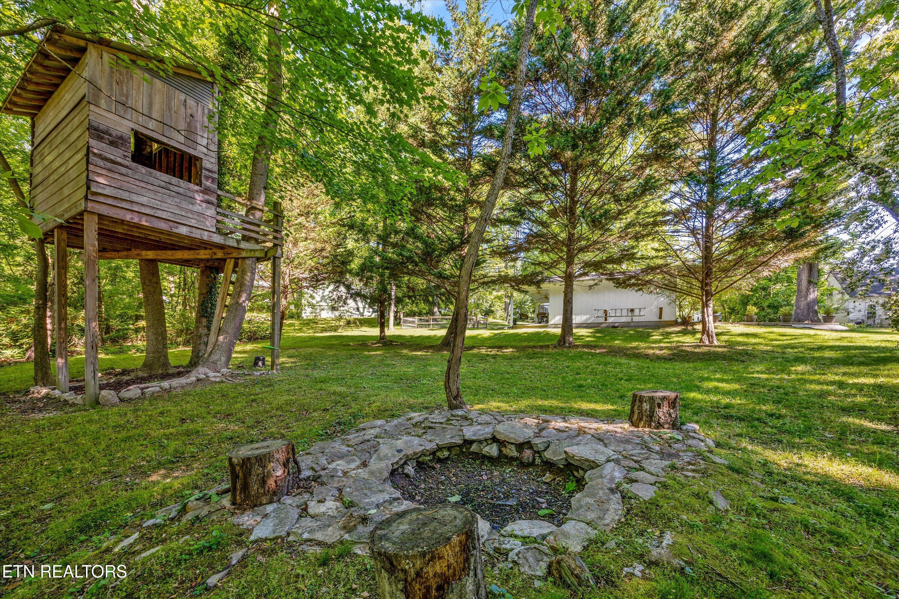 129 West Norris Road Norris, TN 37828 - Photo 32 of 42 TREEHOUSE & FIRE PIT