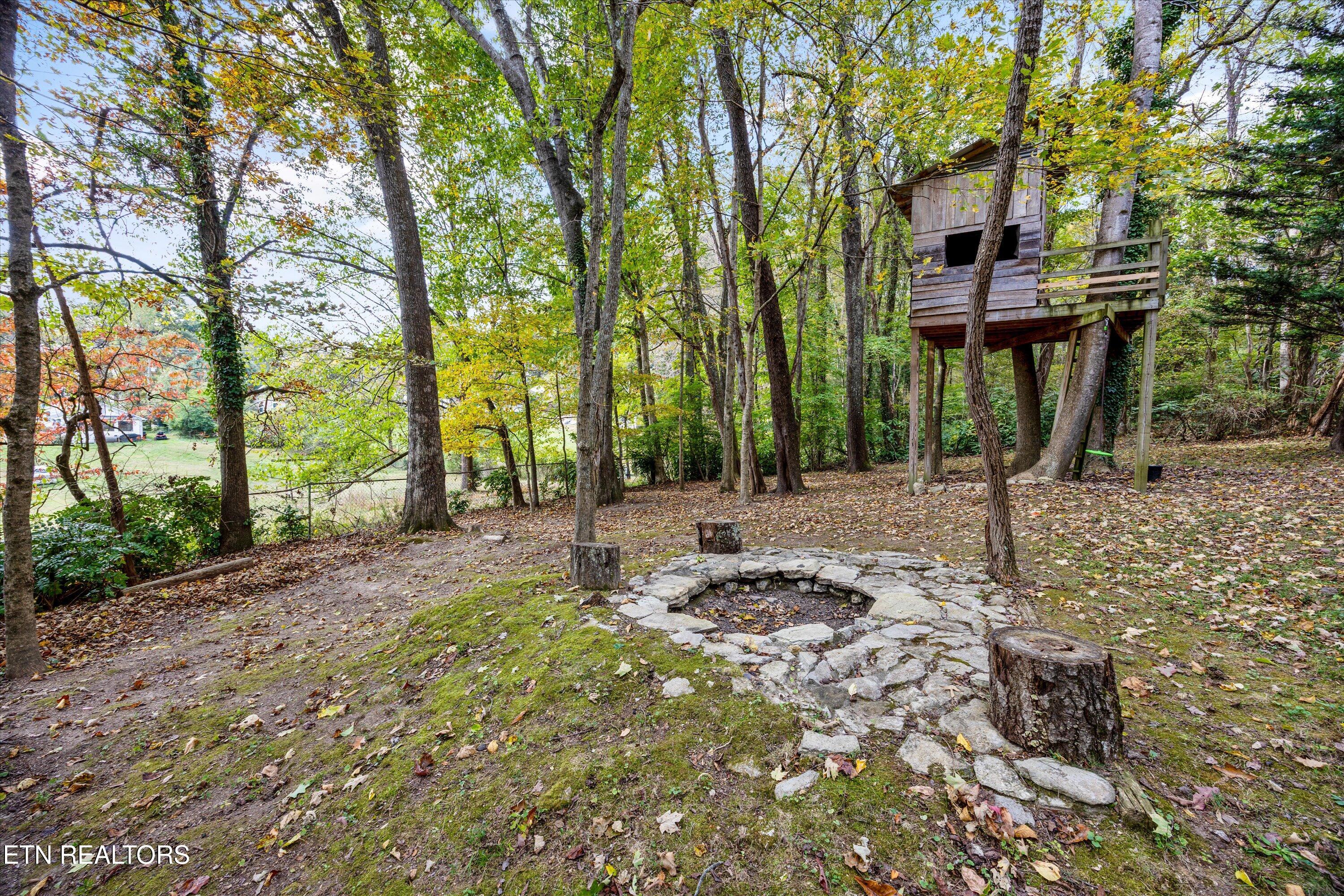 129 West Norris Road Norris, TN 37828 - Photo 35 of 43 BACKYARD WITH FIREPIT