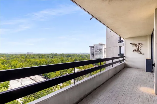 a view of balcony with city view