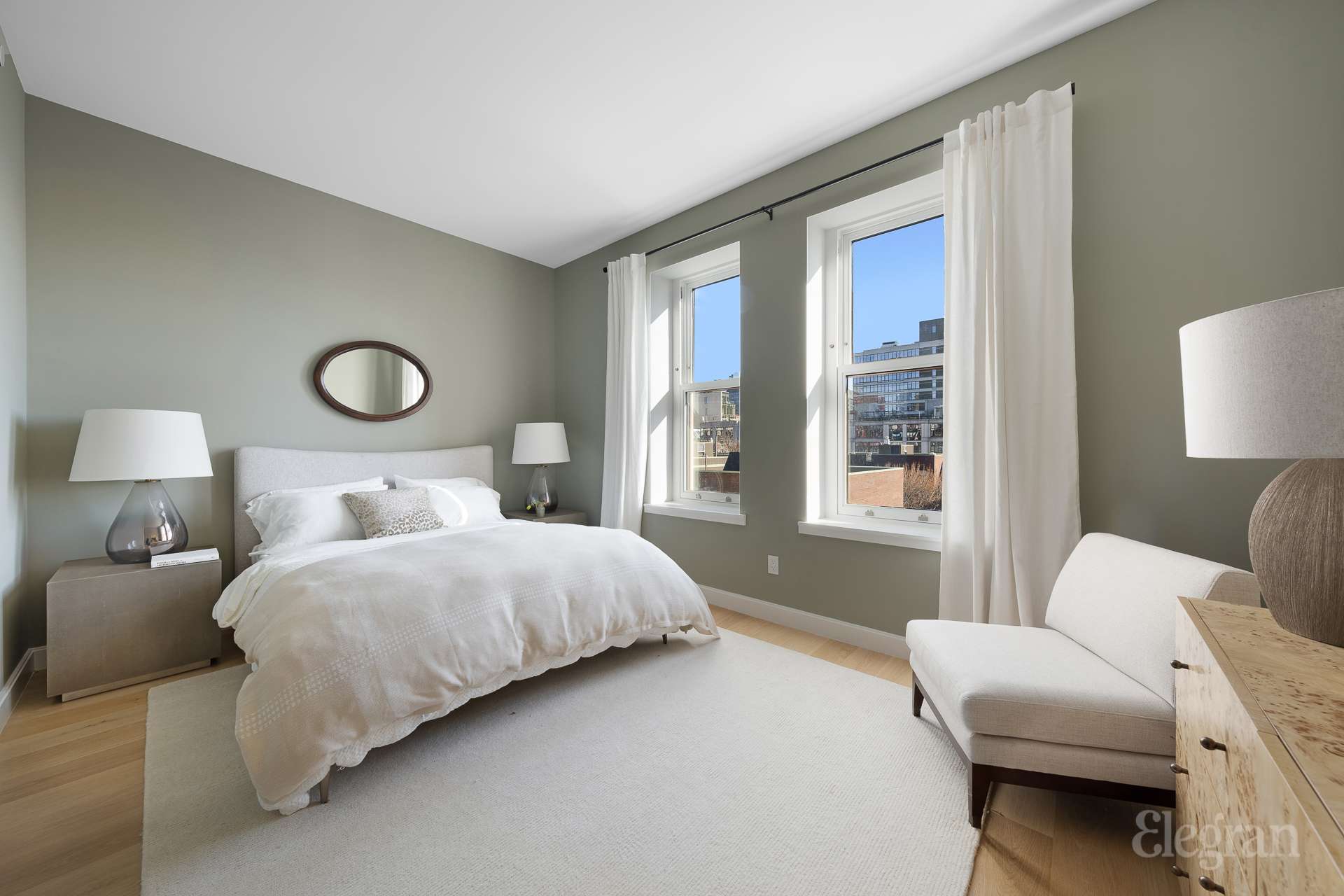 150 Barrow Street, Unit PHA Manhattan, NY 10014 - Photo 18 of 22 a bedroom with a bed couch and window