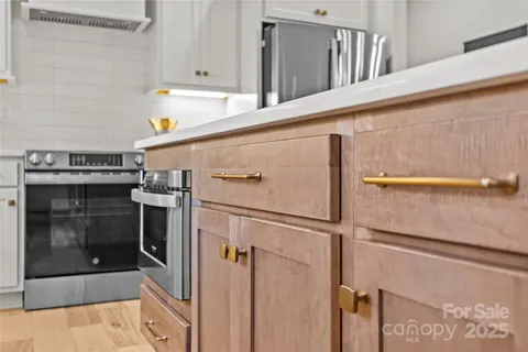 a close view of a refrigerator in kitchen