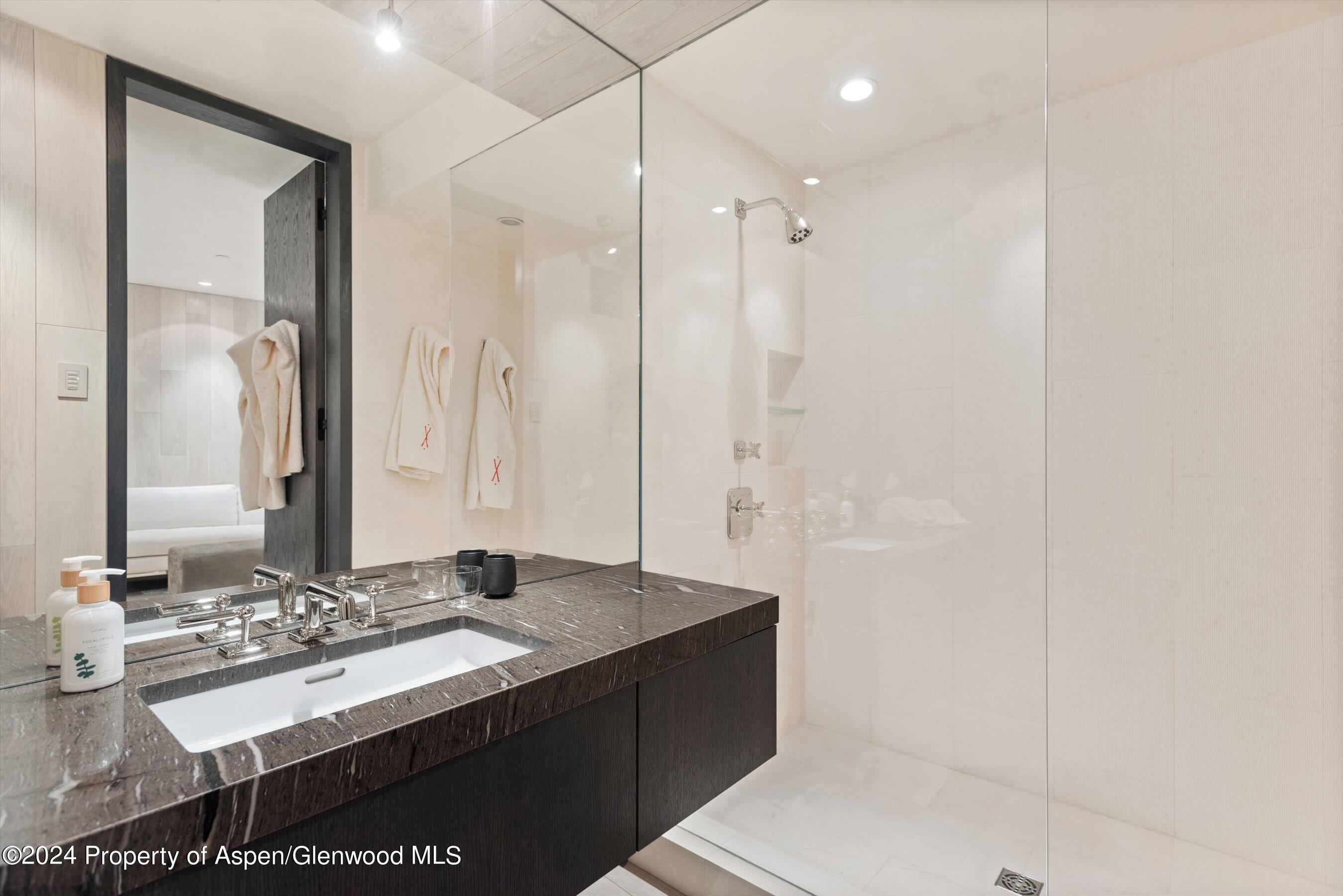 600 Nell Erickson Road Aspen, CO 81612 - Photo 24 of 40 a bathroom with a sink and a mirror