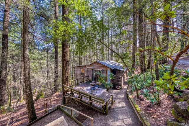 a view of a chairs and tables in the backyard