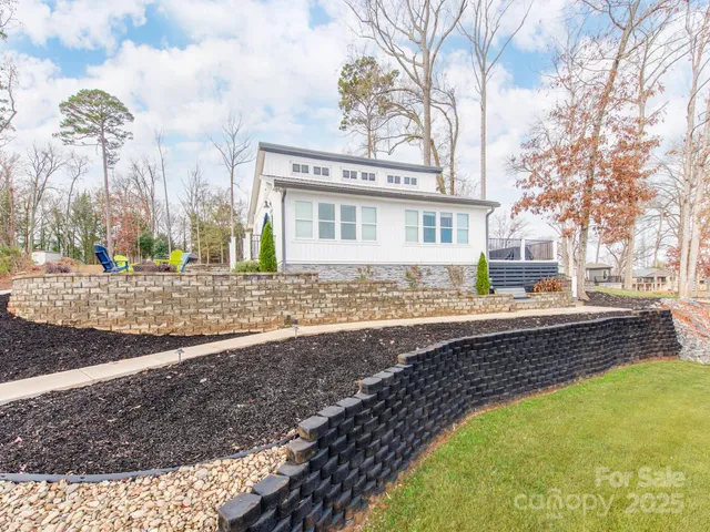 a view of a lake with houses