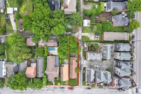 an aerial view of multiple house