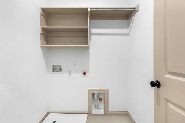 a view of small space with racks on the wall